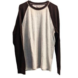 ST JOHN'S BAY Brown and Oatmeal Long Sleeve Thermal Tee, Men's XXL